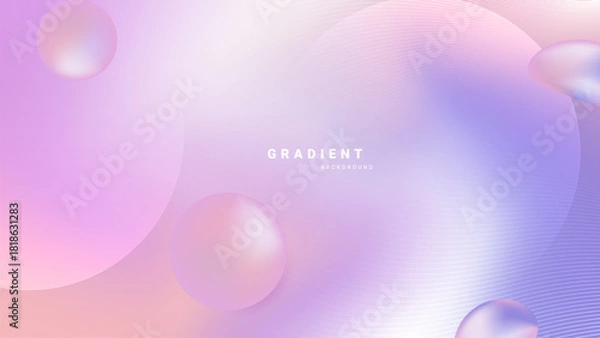 Obraz holographic gradient background with smooth wave lines