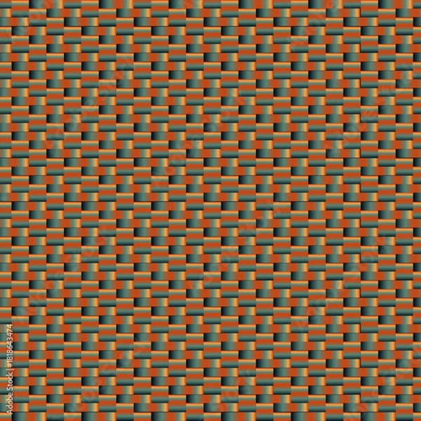 Fototapeta Woven basket weave seamless pattern background. Graphic design vector illustration for Cover Banner Backdrop Poster Flyer Party Decor Template Event Greeting Card Invitation Label Promotion Folder Ad