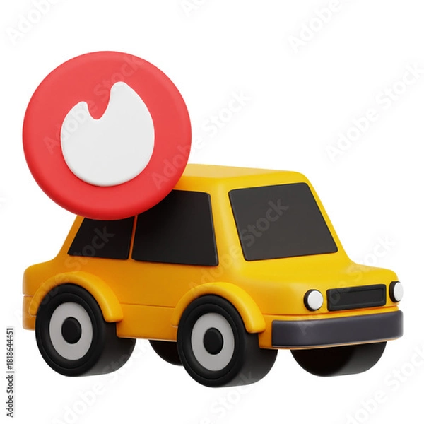 Fototapeta Trending Car 3D Icon Isolated On The Transparent Background