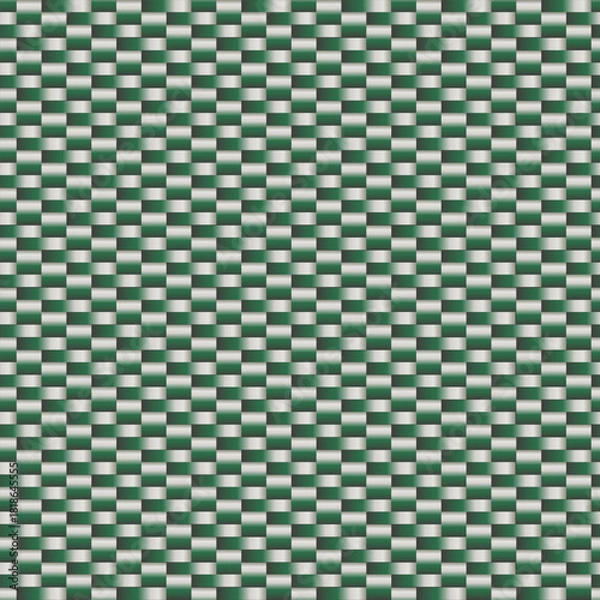 Fototapeta Green White checkered abstract background. Woven polymer seamless pattern surface. Graphic design vector illustration for Cover Banner Backdrop Poster Flyer Party Decor Template Event Greeting Card