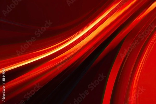 Fototapeta Abstract Red Light Streaks on Dark Background with Dynamic Motion