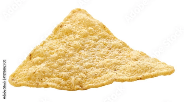 Obraz Golden tortilla chip isolated PNG, crispy corn snack for dipping and appetizers on transparent background