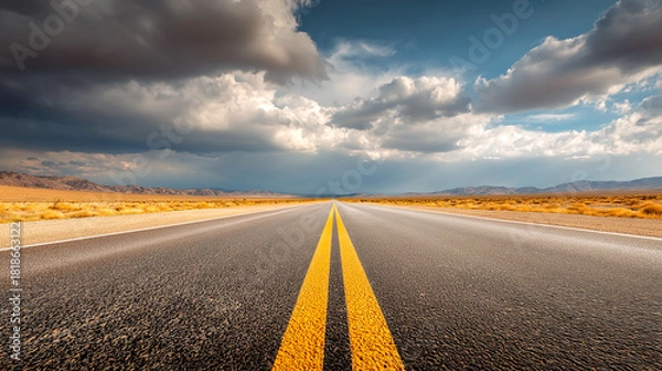 Obraz desert road stretching into horizon	