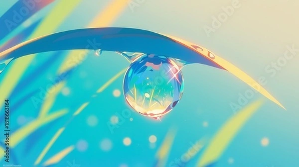 Fototapeta Colorful digital art of a serene ocean scene, playful fish swimming among vibrant coral reefs, inviting underwater exploration.