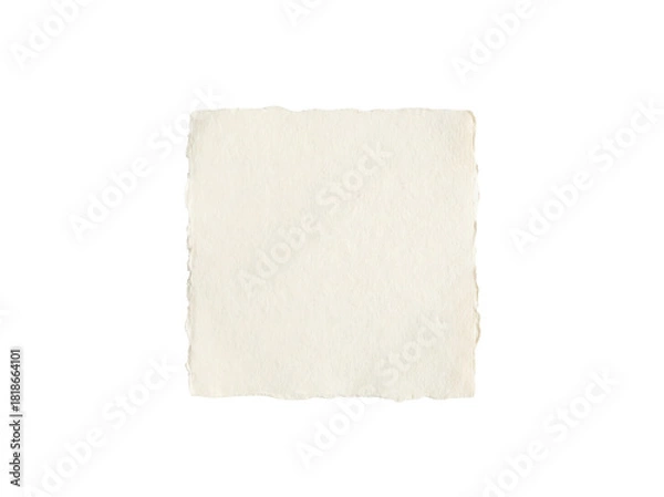 Obraz Rough edged paper texture PNG isolated on transparent background, vintage handmade paper sheet for scrapbooking and design use