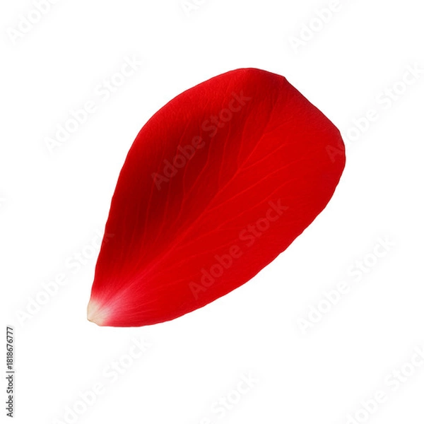 Fototapeta Single red rose petal falling isolated on