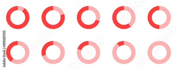 Obraz Circular Progress Icons Set,Loading Bar Percentage Indicators