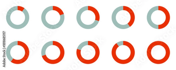 Obraz Circular Progress Icons Set,Loading Bar Percentage Indicators