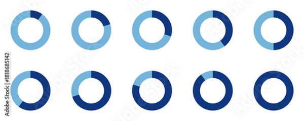 Obraz Circular Progress Icons Set,Loading Bar Percentage Indicators