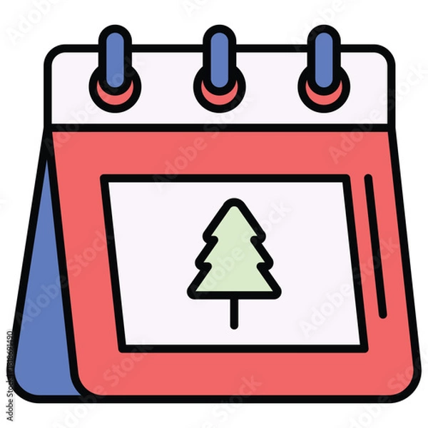 Obraz Christmas Day Calendar Icon Vector