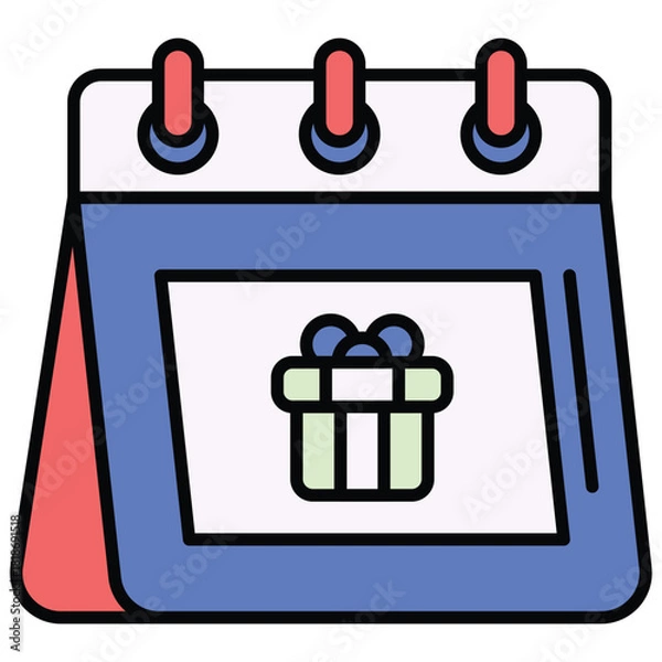 Obraz Birthday Calendar Icon Vector