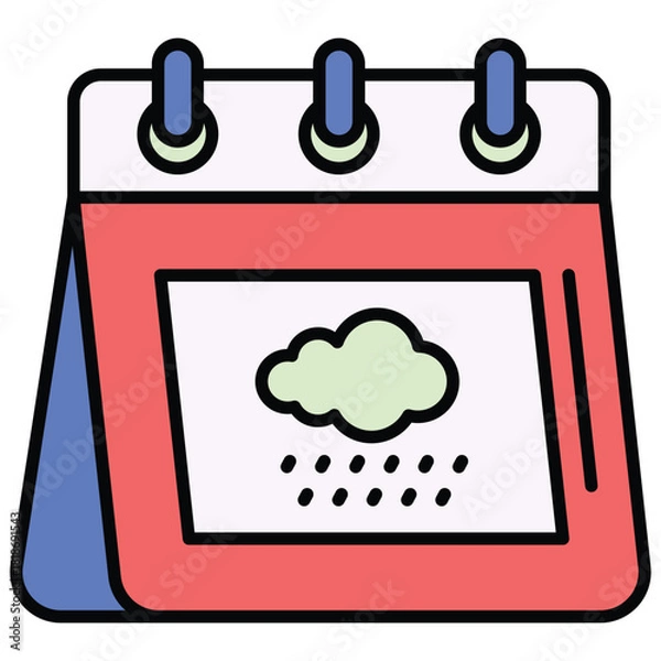 Obraz Weather Day Calendar Icon Vector
