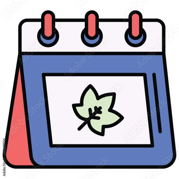 Obraz Autumn Day Calendar Icon Vector