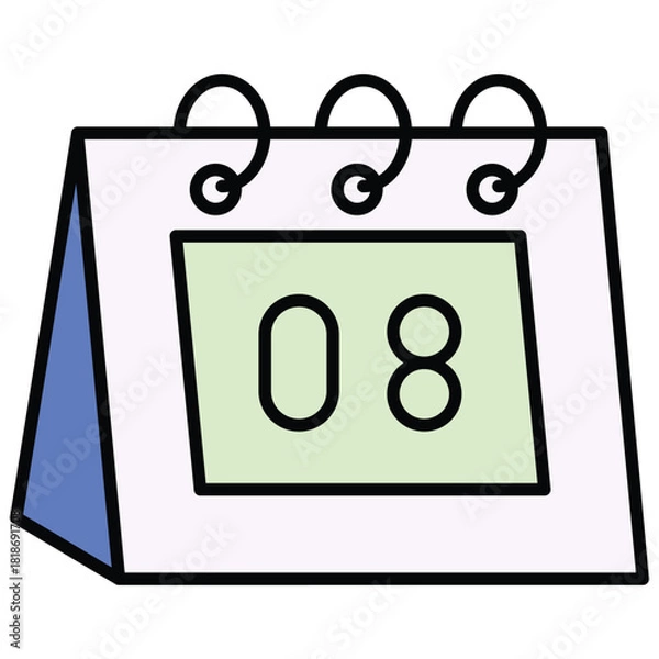 Obraz 08 Calendar Date Icon Vector