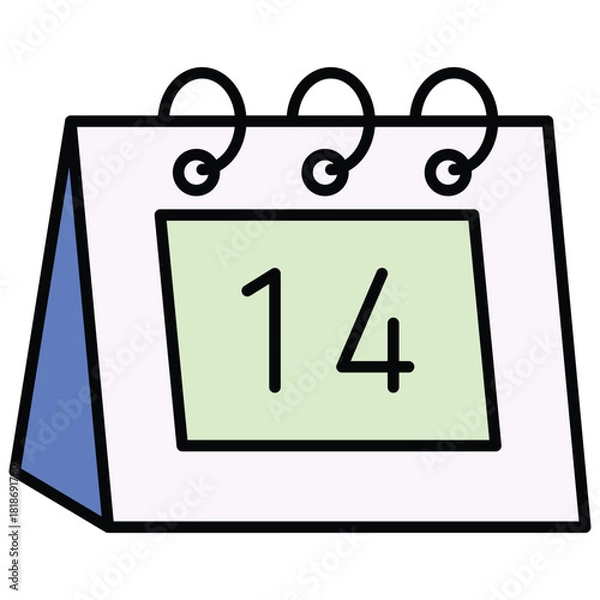 Obraz 14 Calendar Date Icon Vector