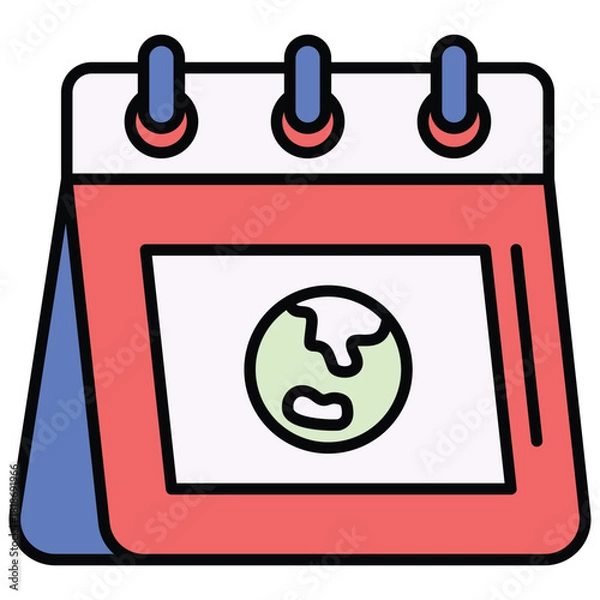 Obraz Earth Day Calendar Icon Vector