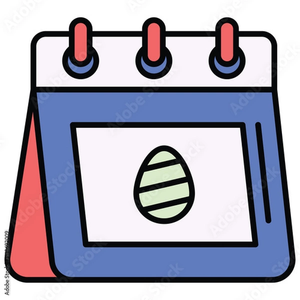 Obraz Easter Day Calendar Icon Vector