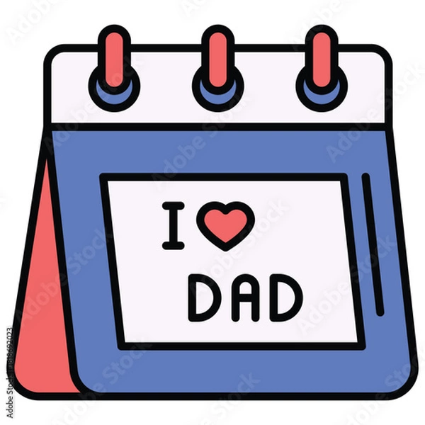Obraz Father�s Day Calendar Icon Vector