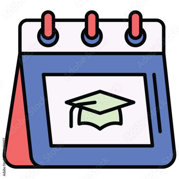 Obraz Graduation Day Calendar Icon Vector