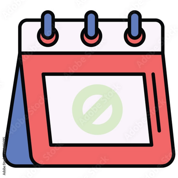 Obraz Prohibited Day Calendar Icon Vector