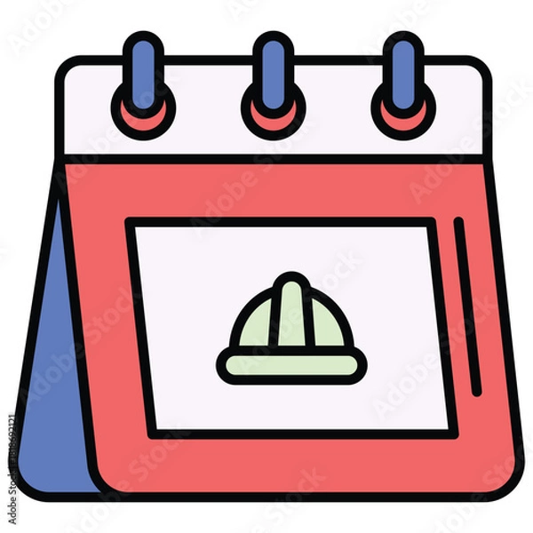 Obraz Labor Day Calendar Icon Vector