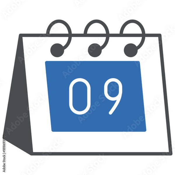 Obraz 09 Calendar Date Icon Vector