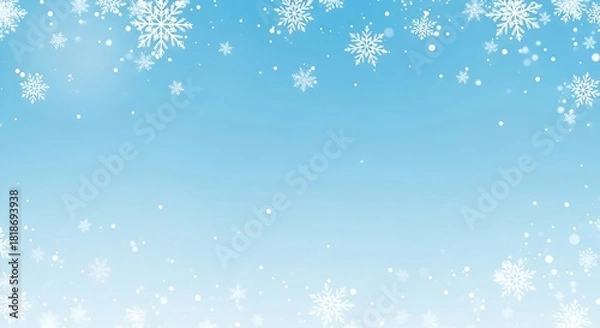 Obraz Abstract winter wallpaper showing an icy blue sky and white snow forming a top and bottom frame