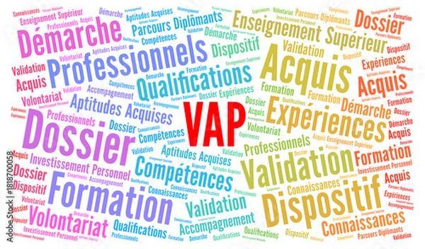 Fototapeta VAP validation des acquis professionnels nuage de mots	