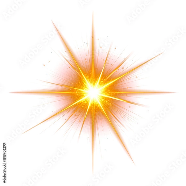 Obraz Golden Light Sparkle Star Shining Transparent PNG 