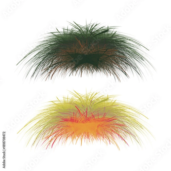 Fototapeta Dual Radial Energy Clusters Abstract Art with Fiery and Earthy Color Contrast