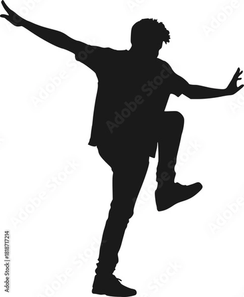 Fototapeta Breakdance pose draw