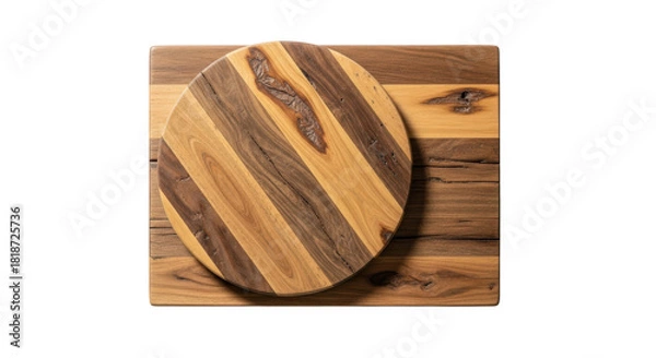 Fototapeta Professional image featuring cuttingboard, choppingboard, wood suitable for web, social media, and editorial design purposes