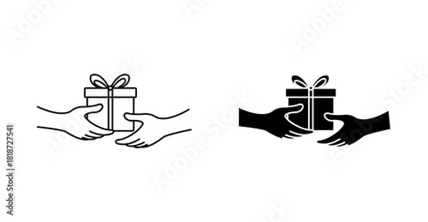 Obraz Gift Exchange Icon,  Present Swap Vector Symbol for Holiday