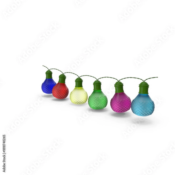 Obraz Vibrant string of festive textured light bulbs for celebration