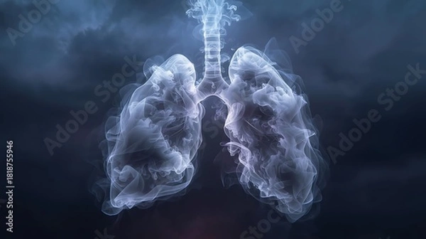 Fototapeta Abstract Lung Image: Breathing and Air Pollution