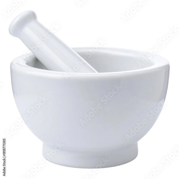 Fototapeta white mortar and pestles isolated on white or transparent background