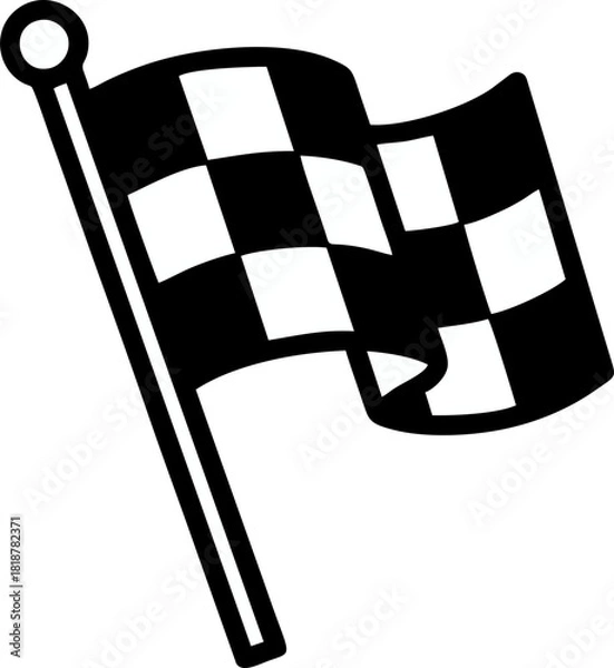 Obraz finish checkered flag vector illustration