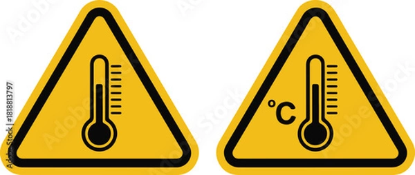 Fototapeta Temperature warning sign