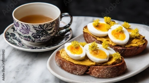 Obraz Tea and Egg Sandwiches