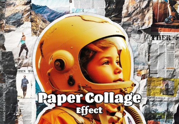 Fototapeta Paper Collage Photo Effect