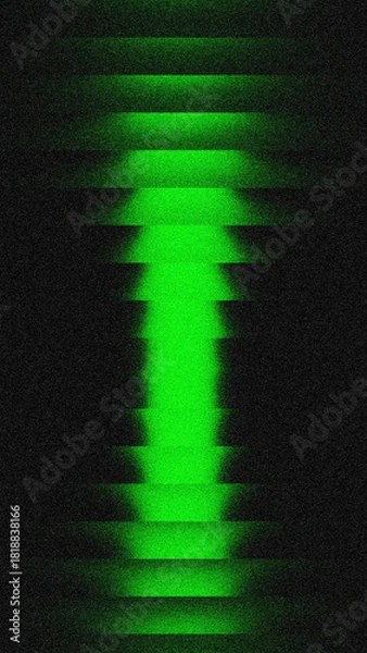 Fototapeta Abstract Green Ribbed Texture, Vertical Futuristic Grainy Gradient Background