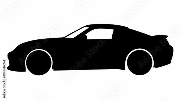 Fototapeta Sleek sports car silhouette speeding into the future, embodying automotive design and modern transportation for enthusiasts and industry visuals