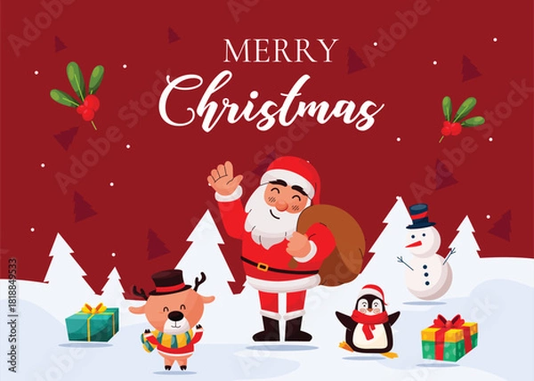 Obraz Illustration Of Merry Christmas Celebration