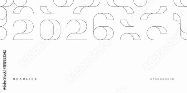 Obraz Abstract geometric background with date 2026.