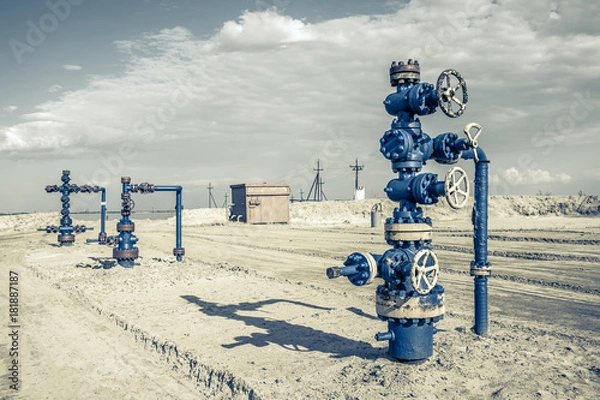Obraz Wellhead with valve armature.