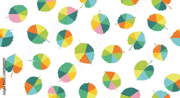 Fototapeta Abstract geometric composition with vibrant color gradients and bold typography elements