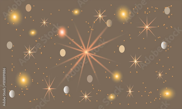 Fototapeta Beautiful light bursts and twinkling stars create a dazzling cosmic effect.