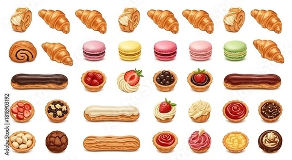 Fototapeta different candies displayed in a pattern
