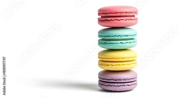Obraz Stacked colorful macarons