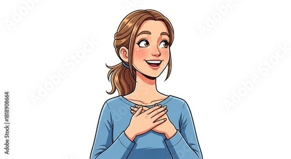 Obraz Woman with a surprised expression.
